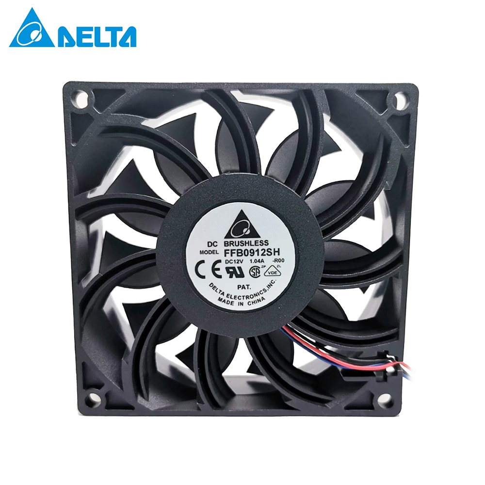 

For delta 90mm fan 92*92*25mm FFB0912SH with original connector dual motor 9025 DC 12V 1.04A