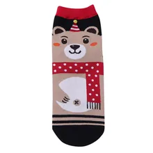 Милые рождественские низкие носки с принтом, женские спортивные офисные Повседневные носки-тапочки для отдыха, осень и зима, пять на выбор