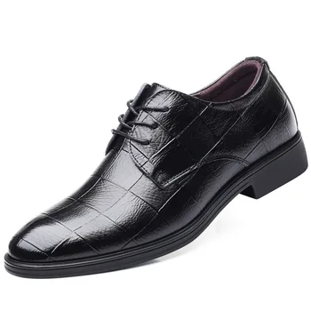 

New Brogue Shoes Men Breathable Leather Party Shoes Business Dress Shoes Pointed Toe Oxfords Wedding Shoes Luxury Men Shoes