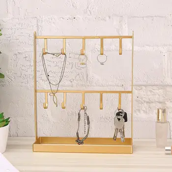 

2-Layer metal Storage Racks Bracelet Necklace Earrings Holder Stand Jewelry Organizer Display Jewelry Storage Rack Shelf