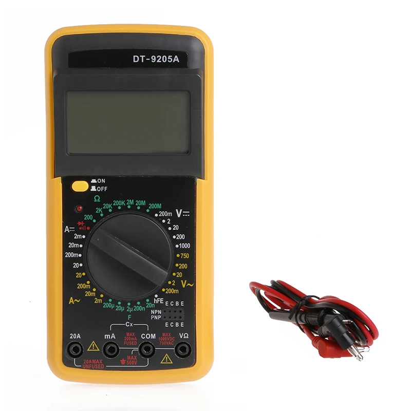Цифровой DT-9205A мультиметр lcd AC/DC резистивно-емкостный Амперметр тестер