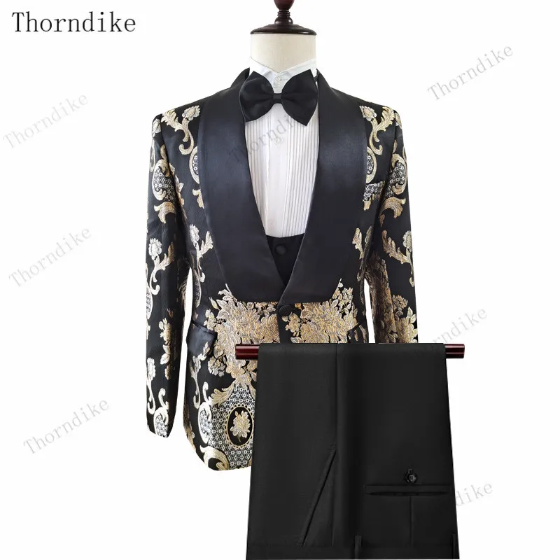 Мужской облегающий смокинг Thorndike из 3 предметов красный кофейный синий для