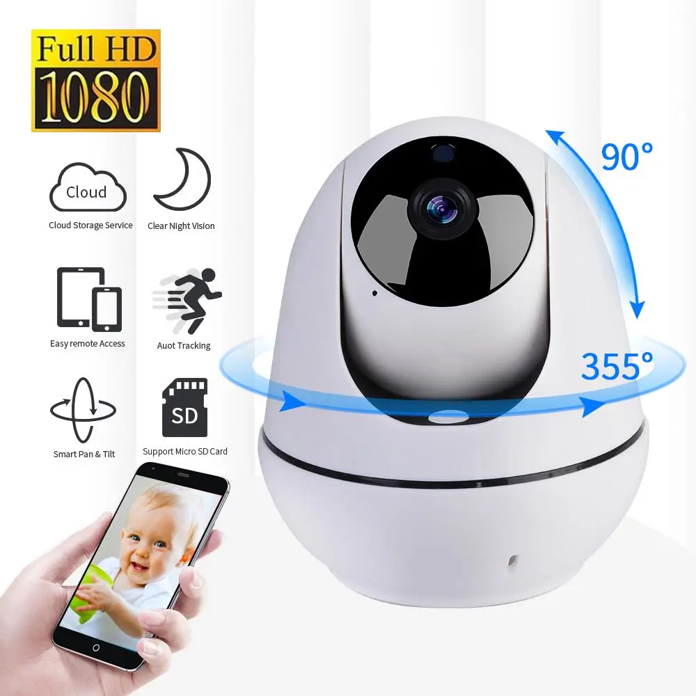 

New 1080P/720P Wireless WiFi IP Camera Night Vision Baby Pet Monitor For Home Security