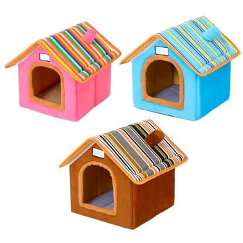 

Original Dog Kennel House Shape Foldable Pet Dog Cat Cave House Kitten Bed Soft Winter Warm Dogs Puppy Kennel Nest Comfortable