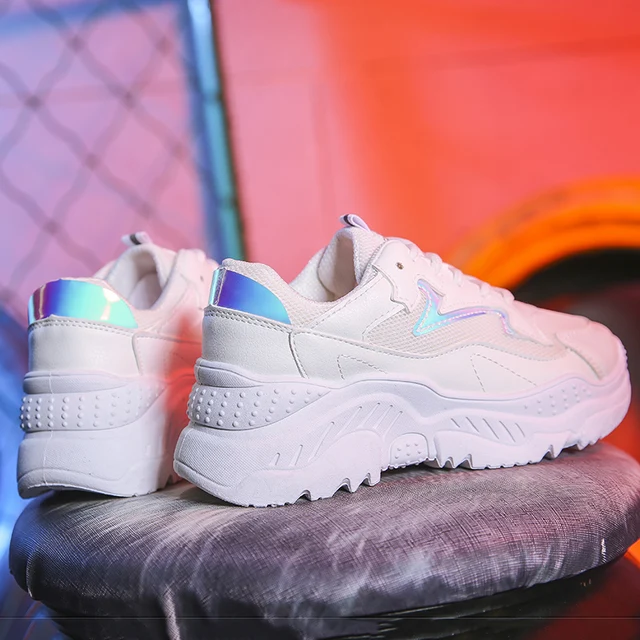 US $9.84 Women Shoes 2020 Hot White Sneakers Women Vulcanized Shoes Platform Chunky Sneakers Casual Dad Shoe