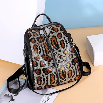 

Leopard Pattern Fashion Women Backpack Leather School Bags For Teens Travel Tote Backpack Ladies Casual Shoulder Bag #T1G