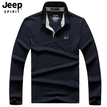 

JEEP SPIRIT Brand Polo Shirt Men Long Sleeve Polo Homme Casual Cotton Breathable Polo Men Camisa Polo Masculina Plus Size M-XXXL