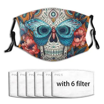 

Anti Haze Skull Face Reusable Breathable Mouth Mask Respirator Mask With Filter Breath Men Women Mask