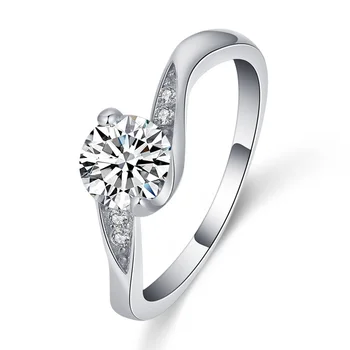 

5mm Wholesale Accessory Finger Ring Sterling Silver Jewelry Engagement Women Luxury Twist Ring Silver Classic Anniversary Ring