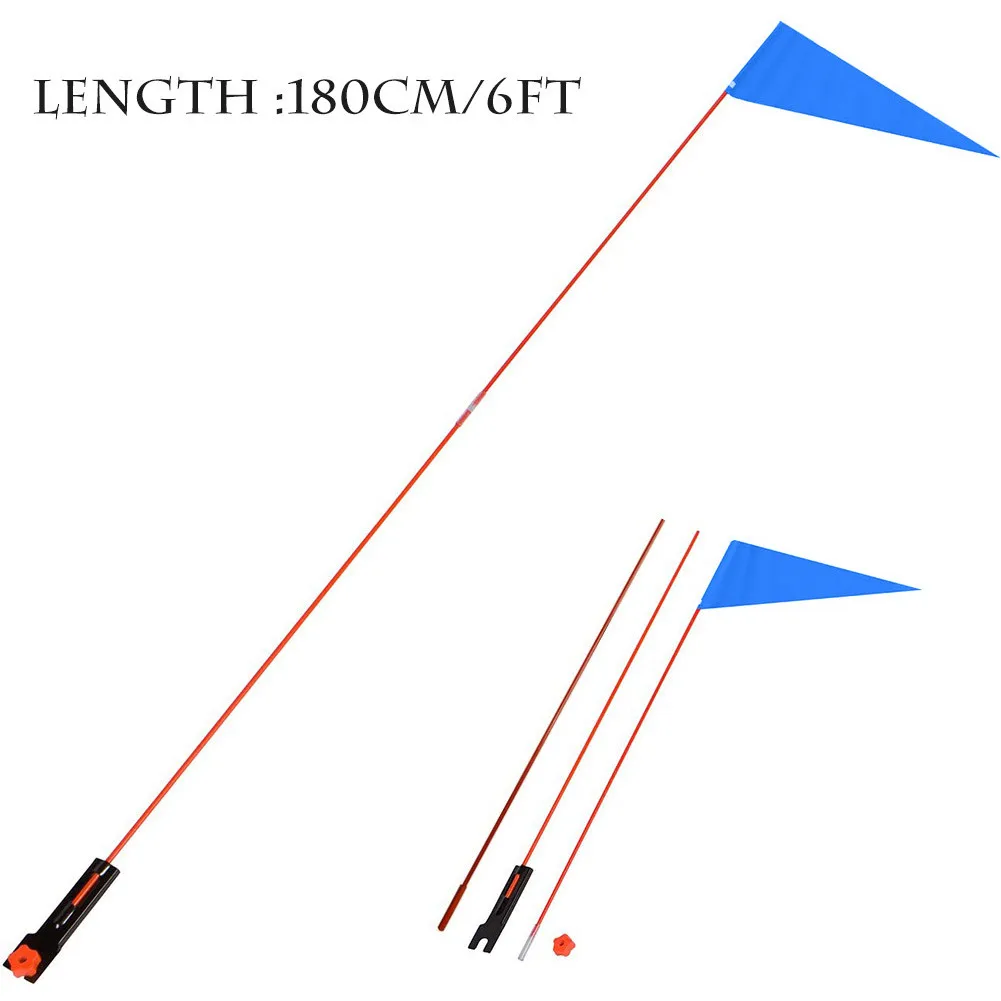 Drapeau De Sécurité Vélo Avec Mât Fibre De Verre - Kit Montage, Visibilité Améliorée Pour Randonnée, Enfants - 4