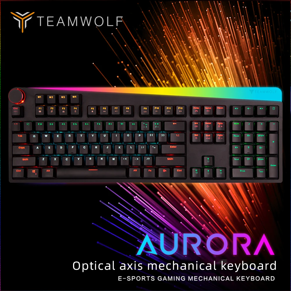  TEAM WOLF Profession Gaming mechanical keyboard RGB backlit USB wired Optical axis Russian / Englis