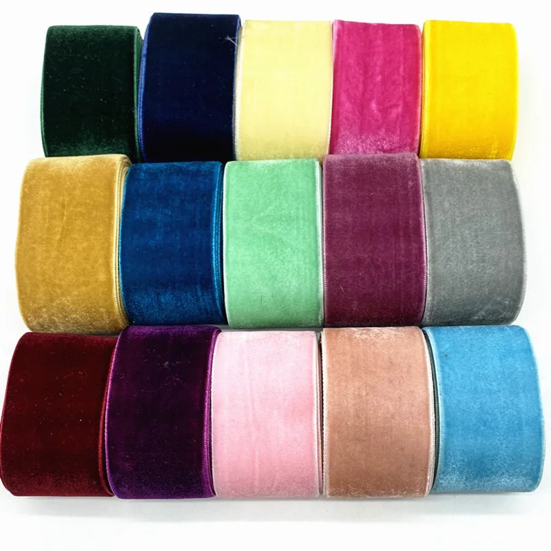 2 yards 40mm Velvet Ribbon Wedding Party Decoration Handmade Gift Wrapping Hair Bowknot DIY