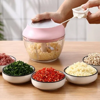 

Manual Meat Grinder Food Chopper Garlic Cutter Kitchen Food Processor Hand-pulled Multi-function Mini Vegetable Cutter Masher