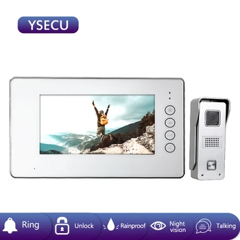 

YSECU Home Intercom Video Door Phone 7'' Touch Screen Indoor Monitor Visual Intercom Aluminium 1000TVL Outdoor Doorbell Camera