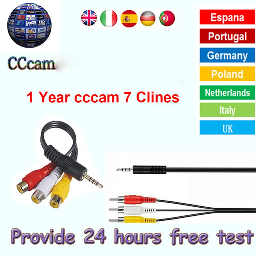 8 Lineas Ccam Испания 1 год для Cccam Португалия Польша рецептор Satelite Hd Enigma 2 спутниковый ресивер Oscam Cccams Cline Европа