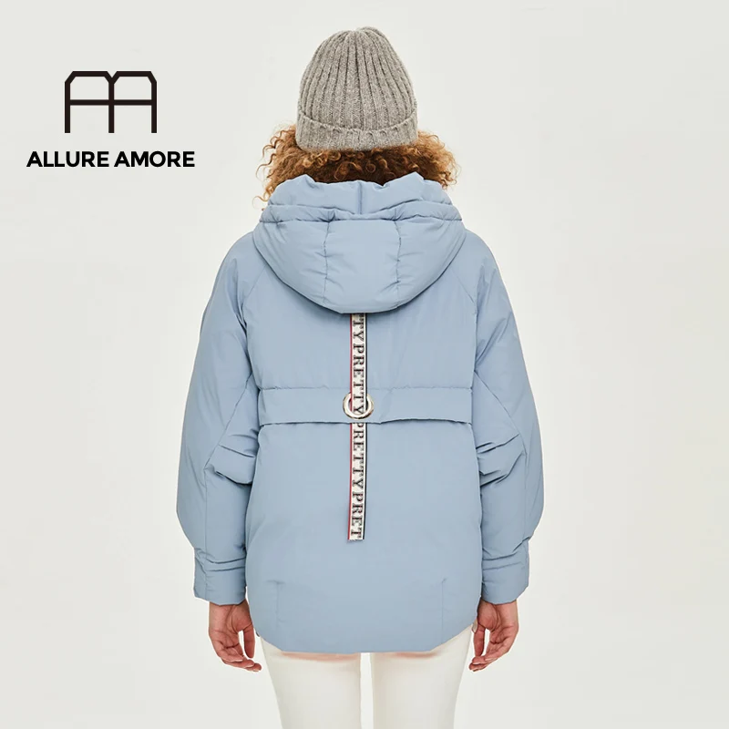 Allure Amore зимняя новая модная уличная дизайнерская Брендовая женская белая пуховая куртка Красивая верхняя одежда для девочек пальто