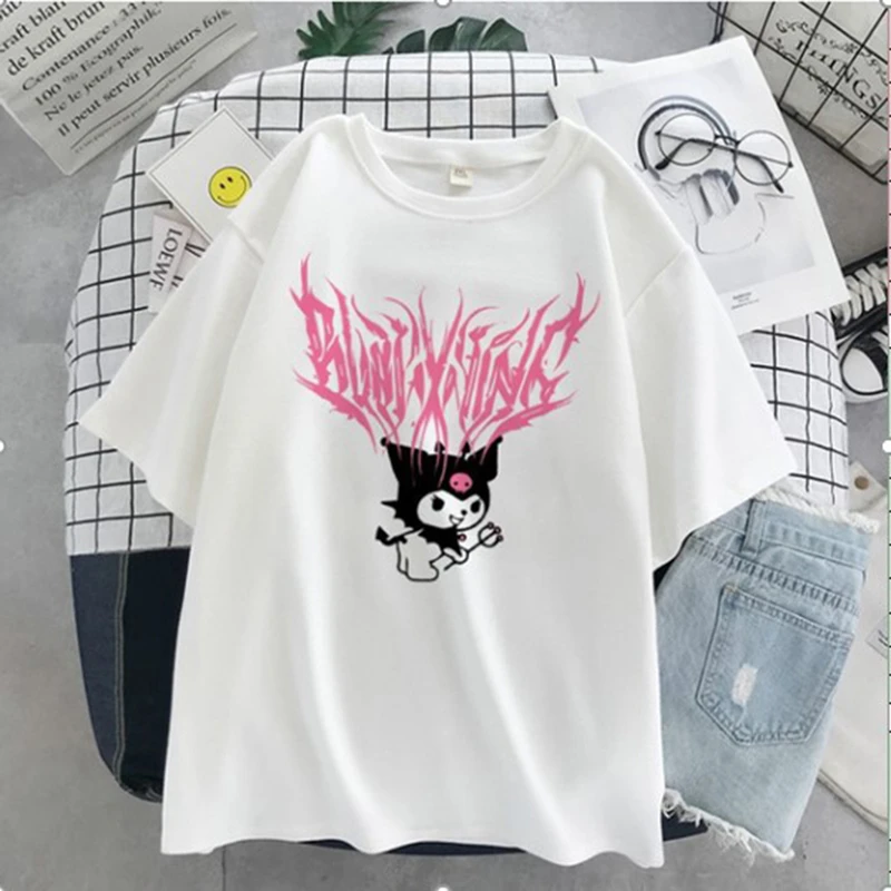 Y2K Top Street Beauty Bratz Handsome print ladies T-shirt ladie casual basis O-collar white shirt short sleeve T-shirt,Drop Ship friends t shirt