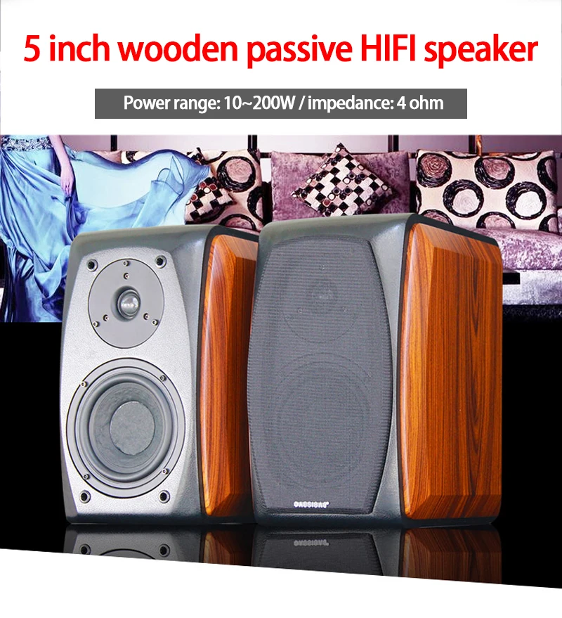 Деревянная пассивная Hi-Fi Колонка KYYSLB F36 10 ~ 200 Вт 4 Ом 5 дюймов усилитель звуковой