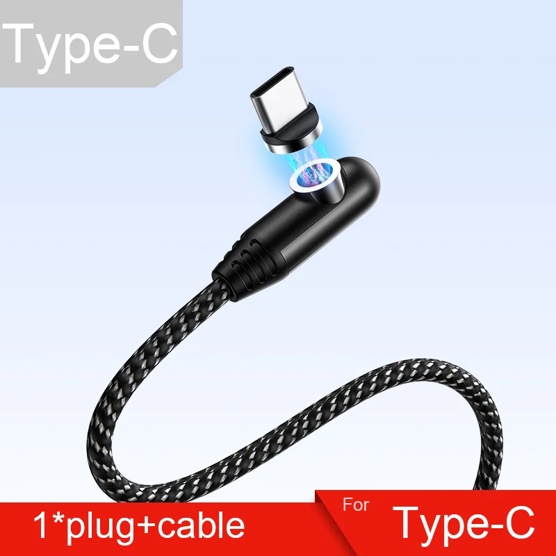 Магнитное зарядное устройство Micro USB кабель для iPhone Xiaomi Redmi Note 7 Pro мобильный телефон Быстрая зарядка Магнит usb type C провод для передачи данных - Цвет: Black Type C Cable