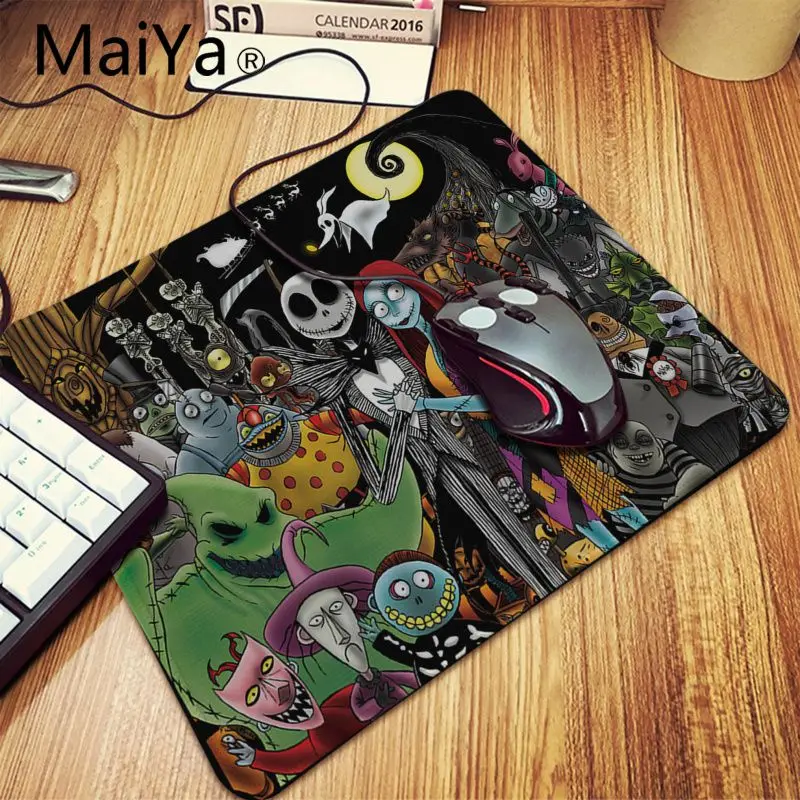 MaiYa Кошмар перед Рождеством резиновый игровой коврик для мыши Настольный коврик скорость/контроль версия большой игровой коврик для мышки с Аниме Коврик для мыши - Цвет: Lock Edge18x22cm
