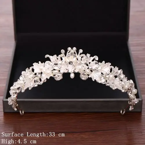 Silver Color Свадебные аксессуары для волос, Свадебные короны и диадемы, Серебряные Кристаллы, стразы, свадебная корона, свадебная диадема, диадема, украшение - Окраска металла: Silver Color
