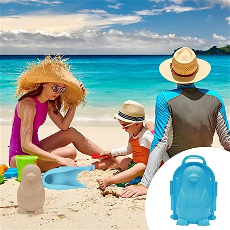 Summer Beach Toy Penguin Sand Mold Sand Maker Outdoor Activities DIY 3D Penguin Shape Playing Snow Snowball Mould Kids Adult Toy