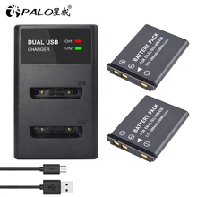 PALO – batterie pour appareil photo numérique, 3.7V, 1800mAh, Li-40B Li-ion, LCD, USB, double chargeur, pour appareil Li-40B Li 40B Li-42B Li 42B EN EL10 EN-EL10