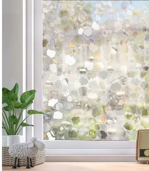 

LUCKYYJ 3D Decor Window Film Privacy Winodw Cling No Glue Static Door Self-adhesive Film for Sun Blocking,Anti-UV Window Sticker
