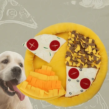 

Pet Dogs Sniff Pad Smell Training Pizza Shape Pets Cushion Machine Washable Playing Mat Pizza Shape Sniffing Pad Interactive Toy