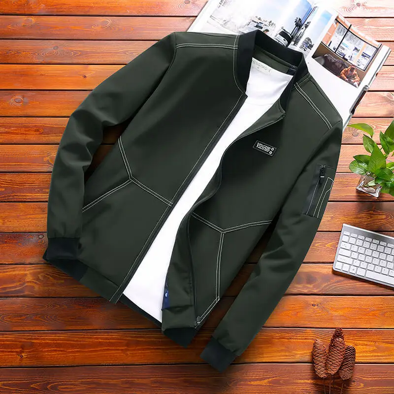 

2019 Jacket Men's Baseball Uniform New Style Spring And Autumn Casual Coat Men's Loose-Fit Fashion Solid Color Coat Casual Jacke