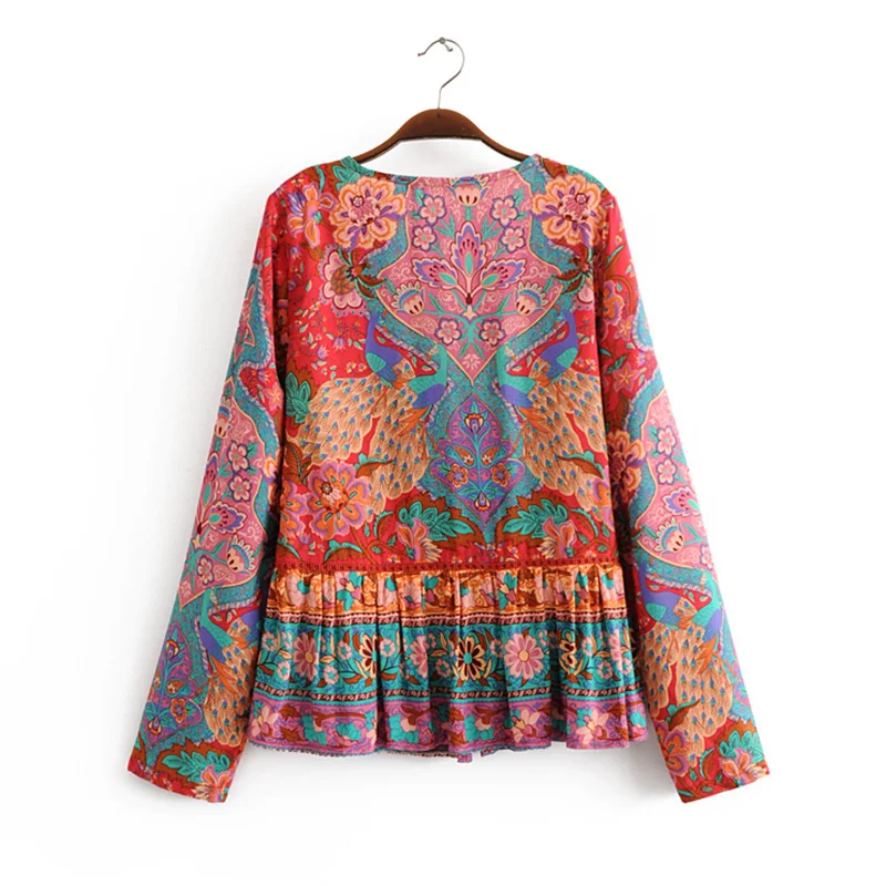 Boho шикарная летняя винтажная Цветочная блузка с заплаткой для женщин 2019 мода