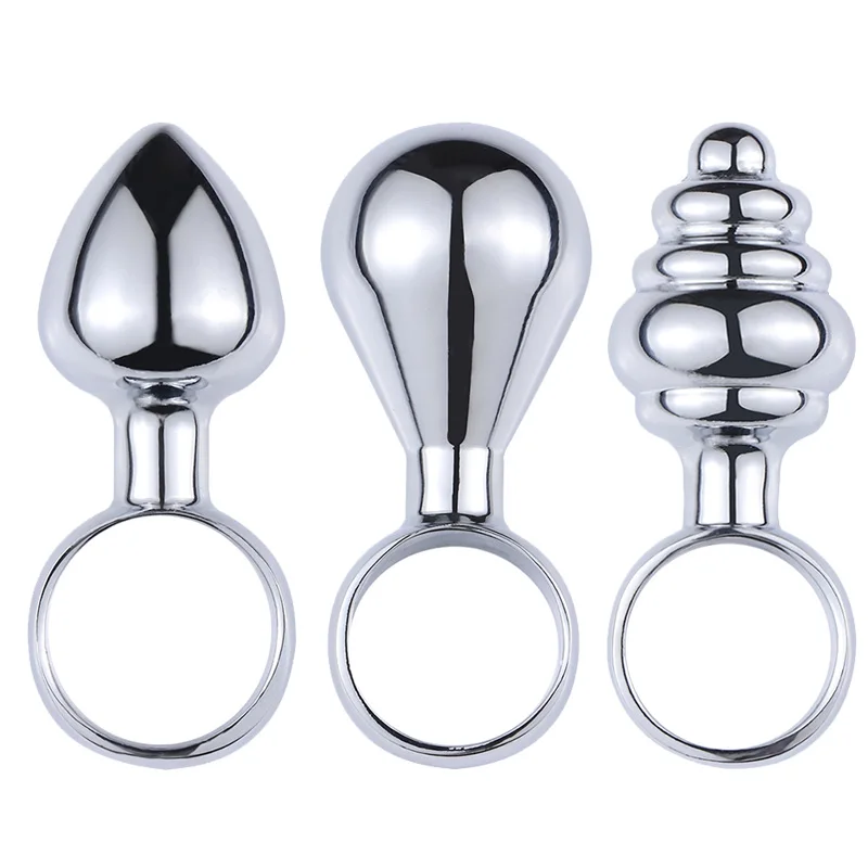 3 типа носимых металлических анальных пробок с пальцами секс-игрушки кольцо