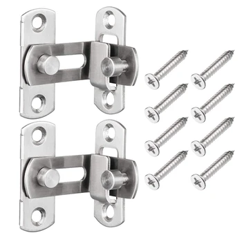 

2 Pcs 90 Degree Right Angle Door Latch Hasp Bending Latch Buckle Bolt Sliding Lock Barrel Bolt for Doors and Window
