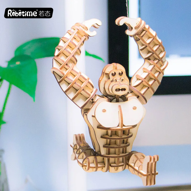 Robotime 3D обучающая 3D головоломка модель головоломка детская деревянная Бойка вставленная Модель Животное Головоломка