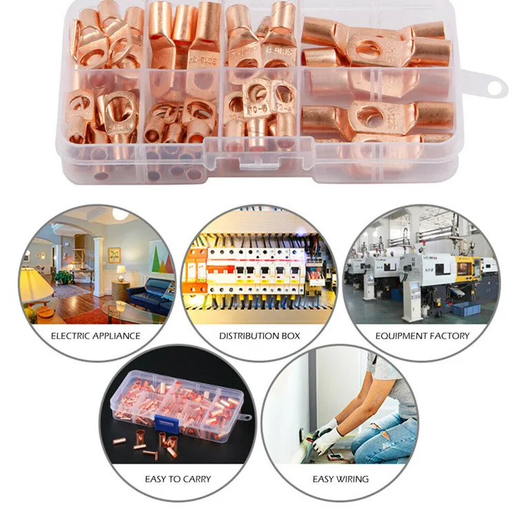 

Cross border special copper terminal 60pcs box copper terminal SC series bare terminal cold pressing terminal