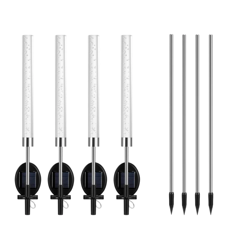 

4 Pack Solar Lights Outdoor 7-Color Changing Solar Powered Garden Stakes Waterproof LED Bubble Lighting for Garden Patio Backyar