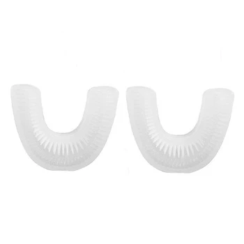 

Hot 2Pcs Toothbrush Replacement Brush Heads, Food Grade Soft Silicone Bristles Rechargeable Electric Whitening Toothbrush Heads