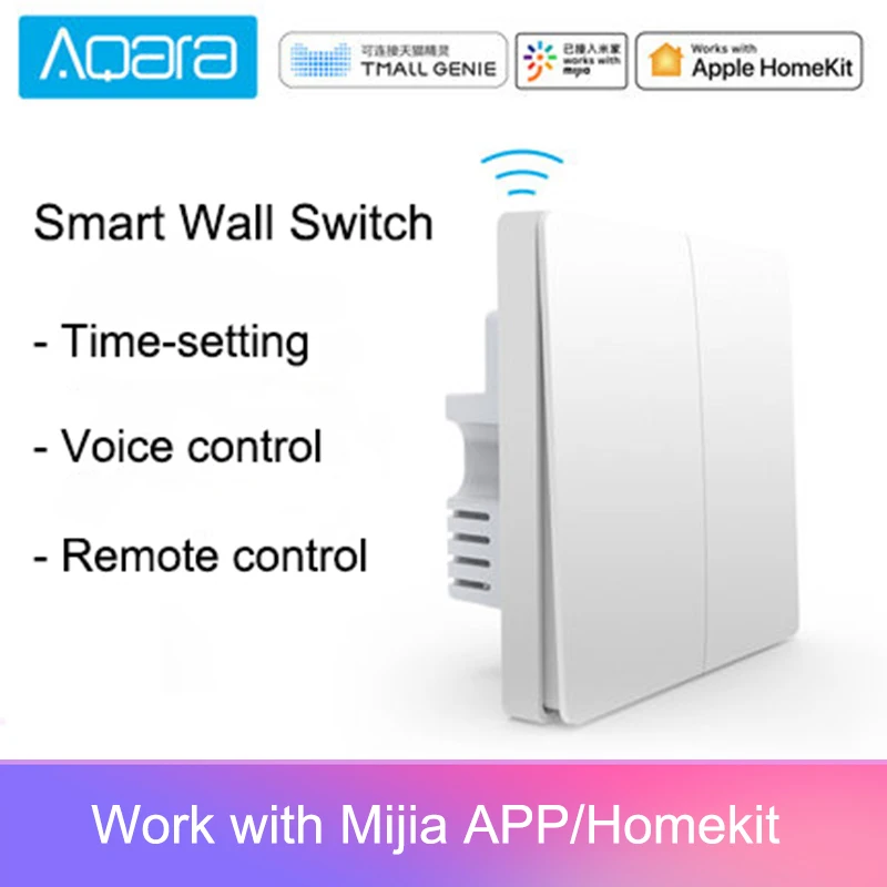 Cheap original Aqara Mijia Smart home Light Control Single Fire wire ZigBee Wireless Key Wall Switch Via Smartphone APP