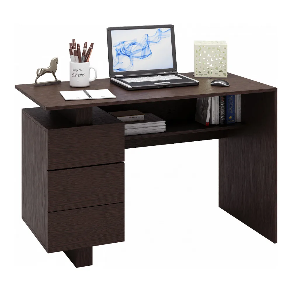 Стол письменный Мастер Ренцо-2 венге | дуб молочный венге-дуб сонома-белый