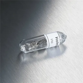 

HOLMIUM Ho 3N5 High Purity 99.95% Beautiful Shiny Distilled Crystals 3 Gram In Glass Ampoule
