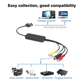 

USB2.0 Portable Live Streaming Converter Plug And Play ABS TV Adapter Audio Video Card Mini VHS To DVD For PC Digitizes
