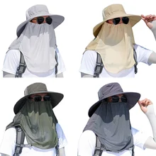 Наружная Кепка с широкими полями, 360 градусов, солнцезащитный козырек, анти-УФ, ветрозащитная, быстросохнущая маска для лица, для ушей, для шеи, рыбака, Панама, Новинка