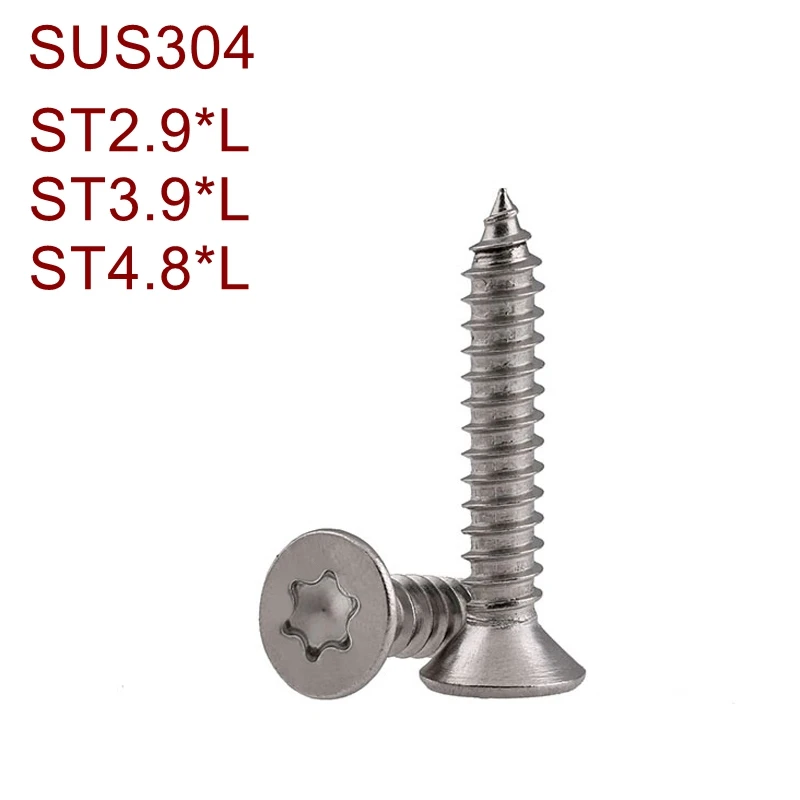 Stainless Steel Torx Flat Head Self Tapping Screw St2.9 3.5 3.9 4.2 4.8
