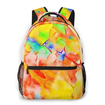

Teenage Bookbag Backpack for Men Male Back Pack Travel Bag Watercolour Watercolor Paint Ink Wash