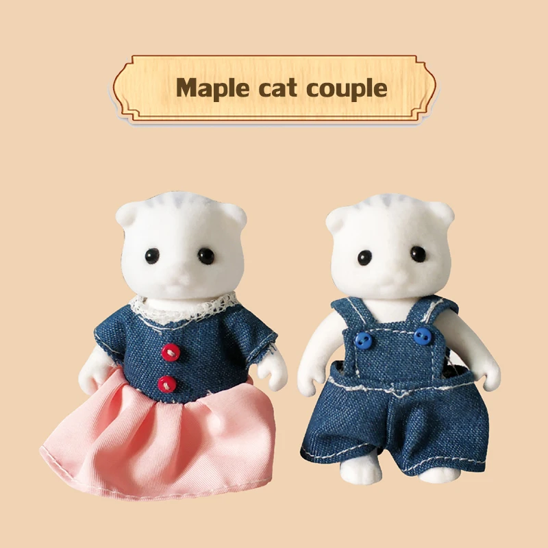 Girl Pretend Game Set Children Simulation Forest Animal Family 1:12 Scale Doll House Furniture Miniature Rabbit Maple Cat Koala 4