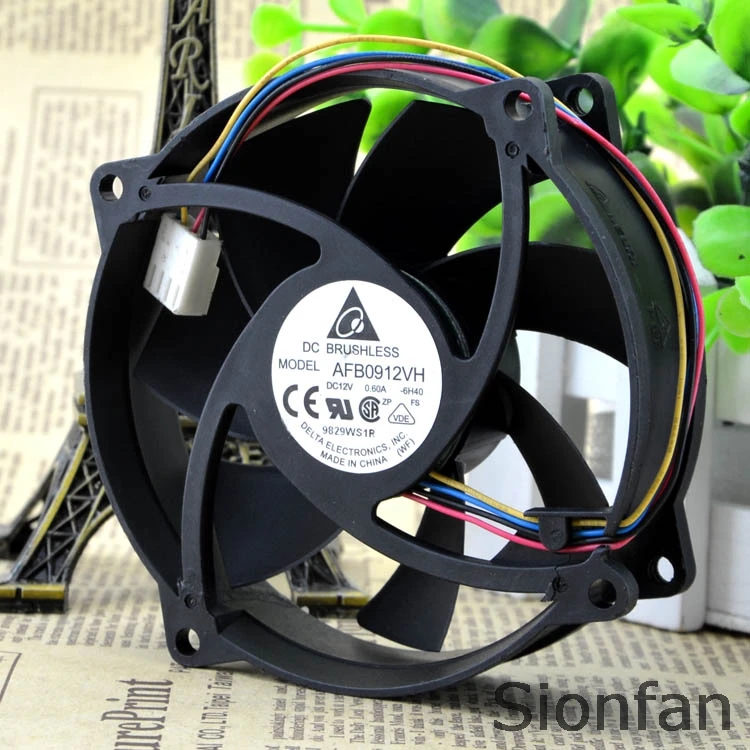 For Delta AFB0912VH 12V 0.6A 9CM 9025 Chassis Power CPU PWM Temperature Control Cooling Fan Test Working | Электроника