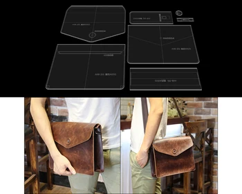 

1Set Leather Acrylic Men‘s Crossbody Shoulder Bag handbag Pattern Stencil Template Tool set