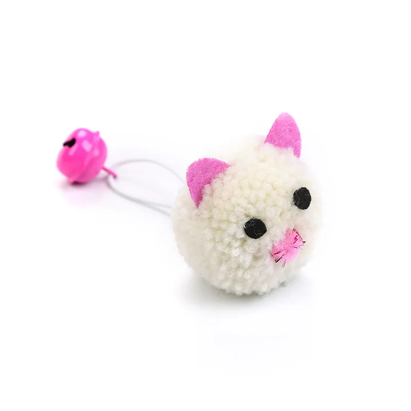 New Cat Toys Mouse Head Shape Bells Self Hi Toys Funny Cat Colorful Plush Mouse Elf Fun Pet Collars Pet Supplies