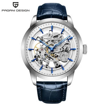 

PAGANI DESIGN 1638 Original Brand Leather Watch Men Automatic Mechanical Skeleton Waterproof Wrist Watches Relogio Masculino Box