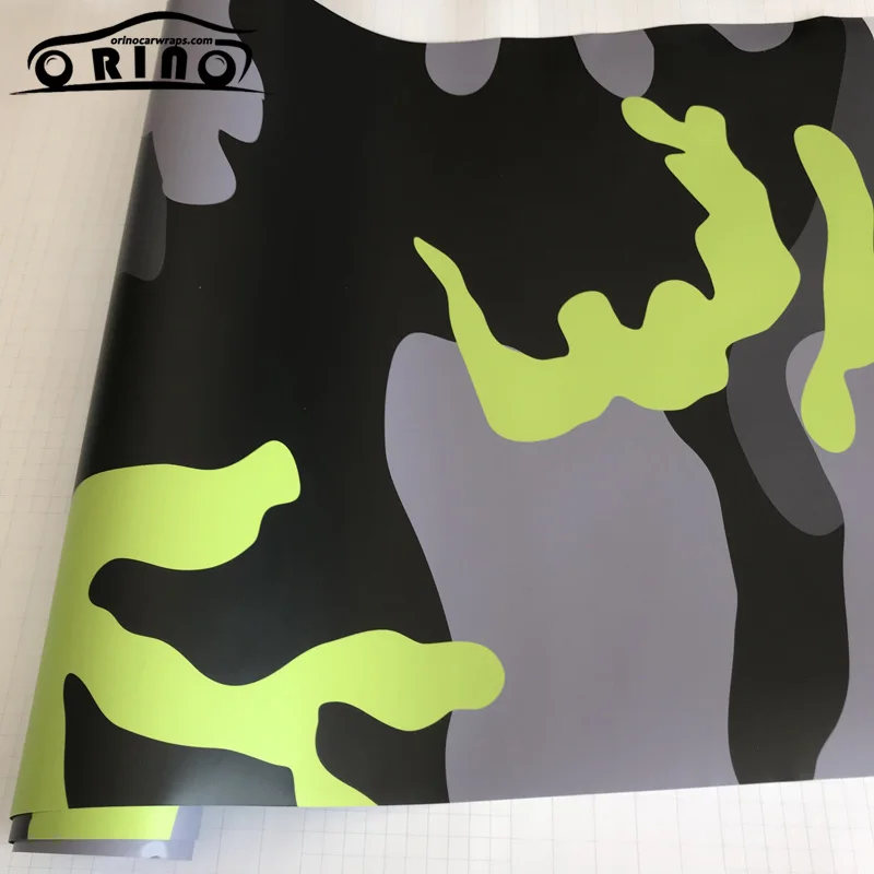 Black Grey Green Camouflage Vinyl Film-2